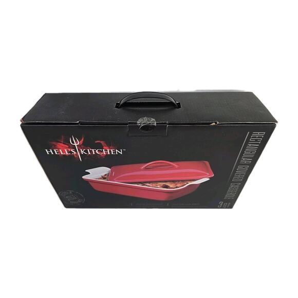Hell's Kitchen rectangular covered casserole 3qt Fine Quality Stoneware New VSA - Picture 2 of 6